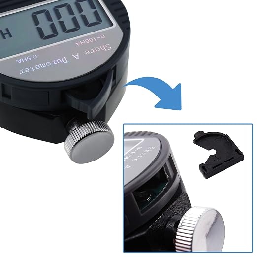 Shore A Rubber Portable Hardness Meter, Pocket Size 0-100HA Digital Hardness Durometer Meter Tester with Large LCD Display, Suitable for Rubber, Leather, Resin, Fiber, Glass, and Wax
