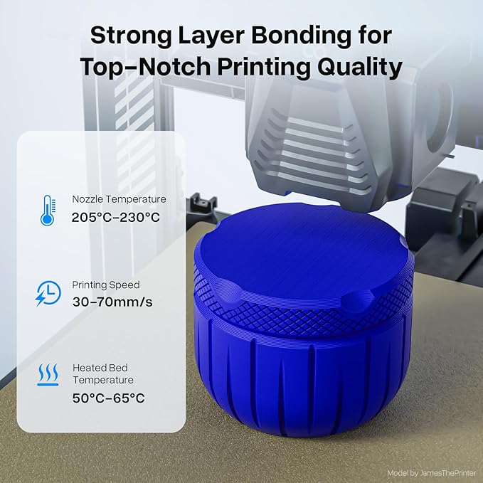 PLA+ 1.75mm 3D Printer Filament, PLA Plus with Dimensional Accuracy +/- 0.02mm, Higher Strength and Toughness, Neatly Wound, No Clogging, Fits for Most FDM 3D Printers, 2KG Dark Blue