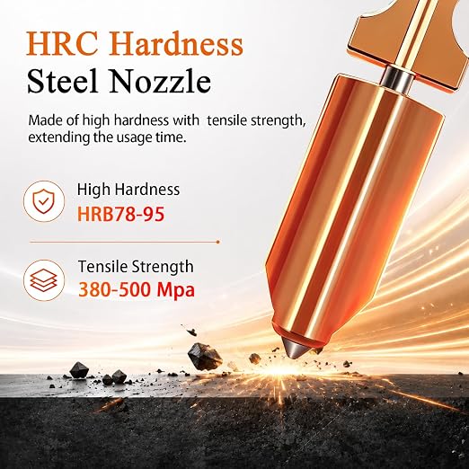 HzdaDeve 3-Pack AD5X Nozzle Kit Hardened Steel Hotend (0.25/0.4/0.6mm) | Leak-Free, Quick-Swap Integraded Part, High-Temp Resistant, Includes 3PCS Silicone Cover & 3PCS Nozzle Brush for 3D Printer