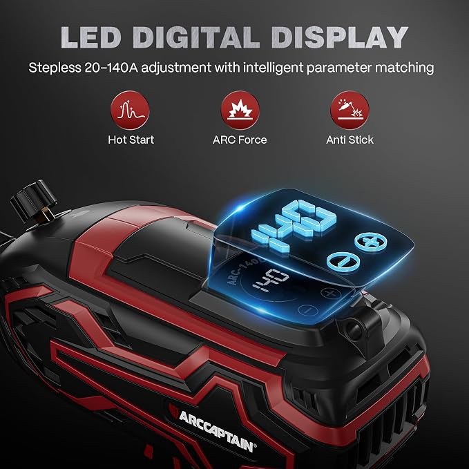 ARCCAPTAIN 140A Handheld Welder with FR 16inches Gloves