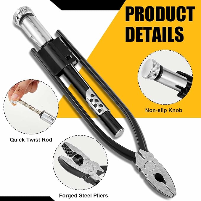 2 Pcs Reversible Safety Wire Twister Pliers Left and Right Twists Aircraft Wire Twisting Tool Automatic Metal Lock Twister for Aircraft Automobile Industries (6 Inch,9 Inch)