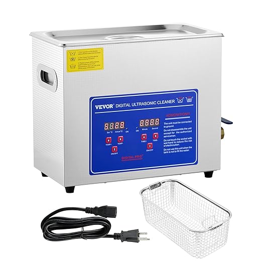 VEVOR 6L Commercial Sonic Cleaner, 40kHz Professional Cleaning Machine with Digital Timer & Heater, 110V - Ideal for Watches, Instruments, and Industrial Parts, FCC/CE/RoHS Certified | with Digital Timer and Heater, 110V, for Watch, Instruments, and In...