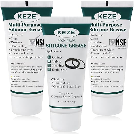KEZE 826 pcs Universal SAE and Metric O Ring Kit and 1 oz 3-Pack Silicone Grease for Valve Sealant Faucet O Rings Faucet Automotive Hydraulic Pipe Repair