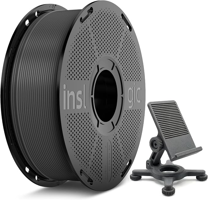 Inslogic PETG Pro Filament, High Speed PETG 3D Printer Filament 1.75mm ±0.02mm, Reusable 3D Printing Filament Spool, Compatible with SUNLU, Bambu Lab Filament Refill, 1KG (Grey)