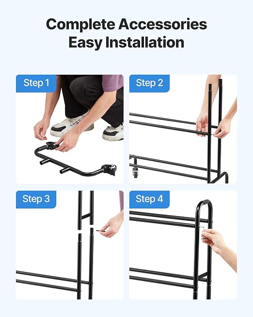 VEVOR 3D Printer Filament Storage Rack, 4 Tier Heavy Duty Storage Shelf, Rolling Filament Spool Holders Racks with Wheels, Filaments Organzied for 3D Printing Station, Office, Workshop (Shelf Only)