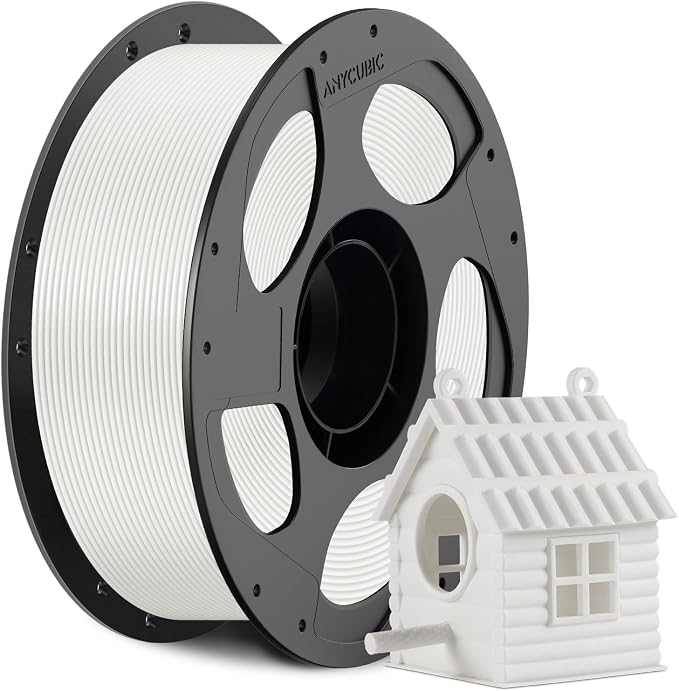 ANYCUBIC ASA Filament 1.75mm, Weather & Heat Resistant, 3D Printer Filament Suitable for Printing Outdoor Functional Parts, Dimensional Accuracy +/- 0.02mm, 1KG Reusable Spool, Ivory