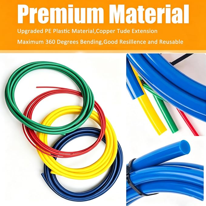 4pc 13ft(4m) Conditioning Copper Tubing Pipe Extension Tool Kit 1/4" 3/8" 1/2" 5/8" Copper Tube Bender Strip Kit - with Premium XL Protective Gloves for Air Conditioner Line Repair Tools