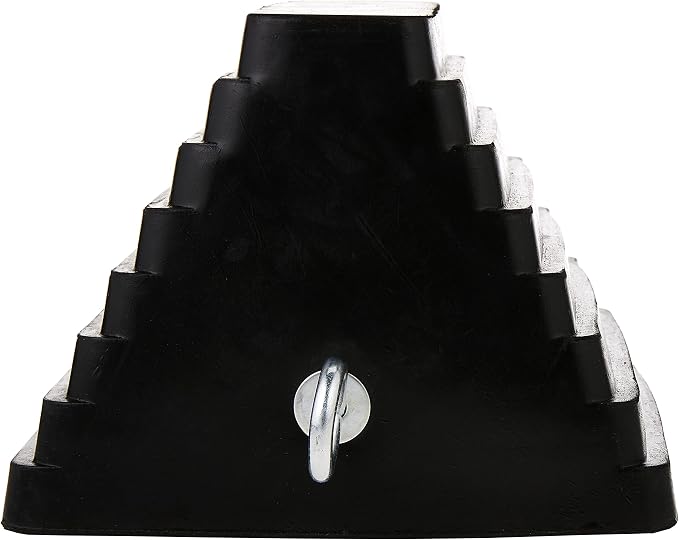 MaxxHaul 70073 Solid Rubber Heavy Duty Wheel Chock with Eyebolt (Pack of 2)