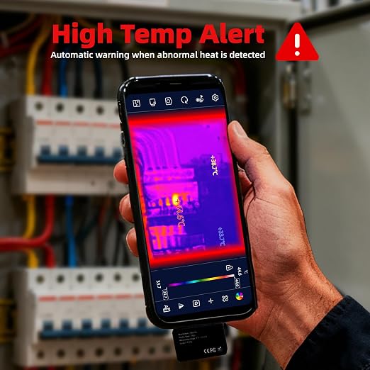 Android Thermal Camera 512x384 for Home HVAC Inspection | 256x192 IR, -4°F~1022°F, 2.8" LCD, for electrical, plumbing, automotive, DIY diagnostics