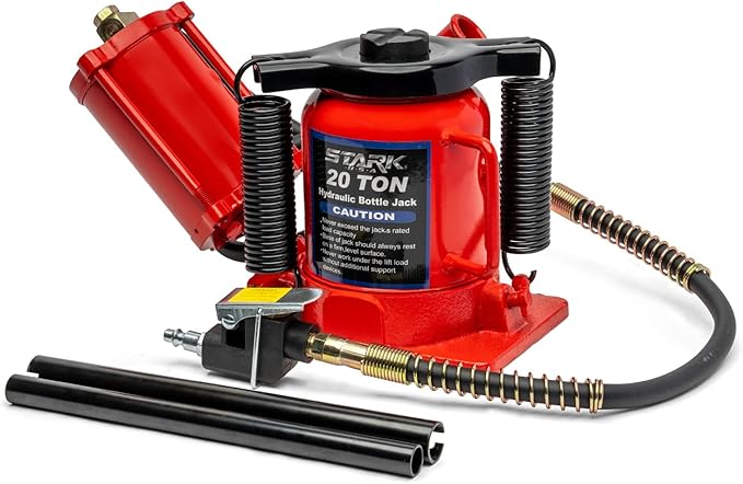 Stark USA 20-Ton Portable Hydraulic Bottle Jack Air-Operated Pneumatic Lift Low Profile Manual Air Jack, Auto Truck Travel Trailer Repair (44000 LBS)