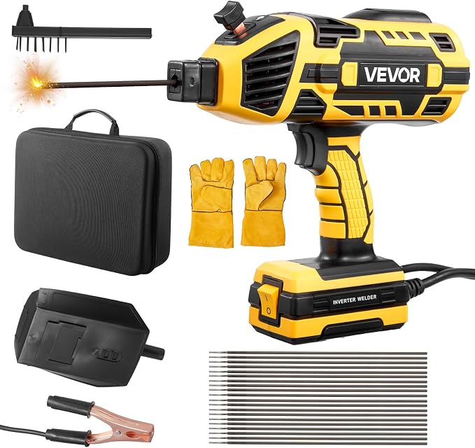 VEVOR Portable Handheld Welding Machine, 20-140A Portable ARC Welder with 5-Level Current Adjustment & IGBT Inverter, 110V Handheld Stick Welder with Hot Start Function Fit for 1/16"-1/8" Welding Rods