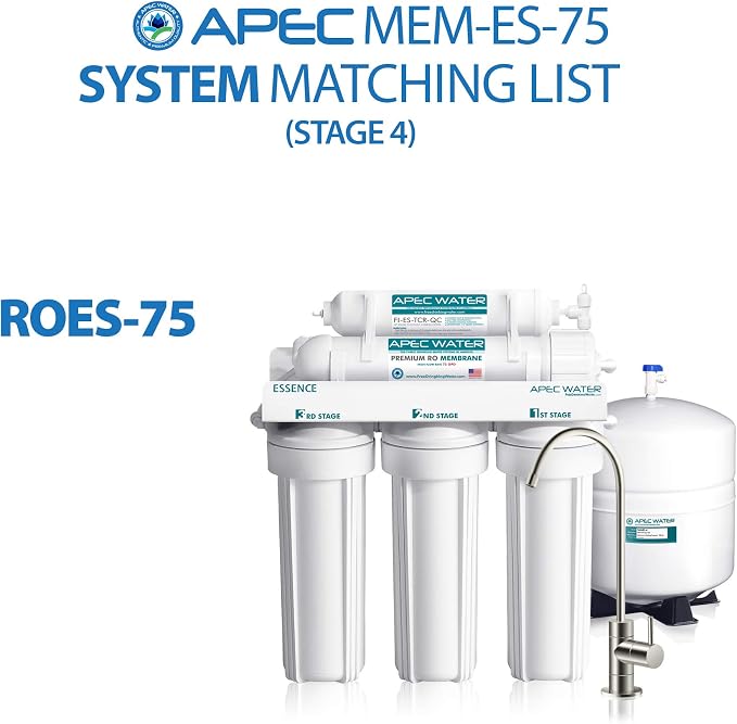 APEC 75 GPD Membrane and 10" High Capacity Inline Carbon Filter Bundle for Reverse Osmosis Systems