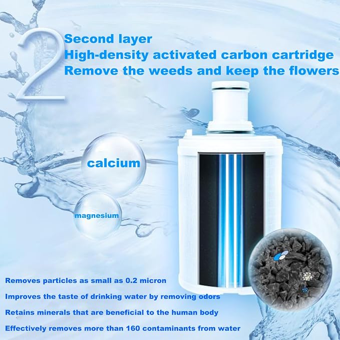 2Pack 100186 Water Filter Replacement Compatible with Amway espring 100186 water filter cartridge,UV activated carbon cartridge box with pre-filter,High efficiency filtration removing odors