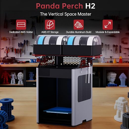 BIQU Panda Perch H2 AMS Holder For AMS/AMS 2 Pro/HT Storage, Delicated Upgrade Storage Racks Compatible with Bambu-Lab H2D/H2S/H2C 3D Printers Industrial-Grade Quality Stand Maximize Vertical Space