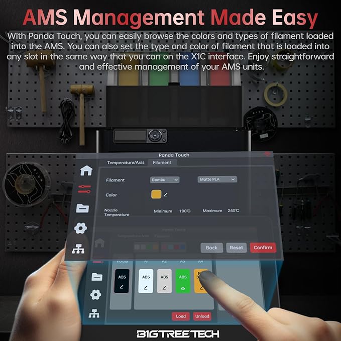 BIGTREETECH Panda Touch Compatible with Bambu-Lab P1P P1S X1C X1E A1 Mini 3D Printers Upgrade Touch Screen Kit Support Multi-Printers Management 2.4G WiFi Wireless Connection