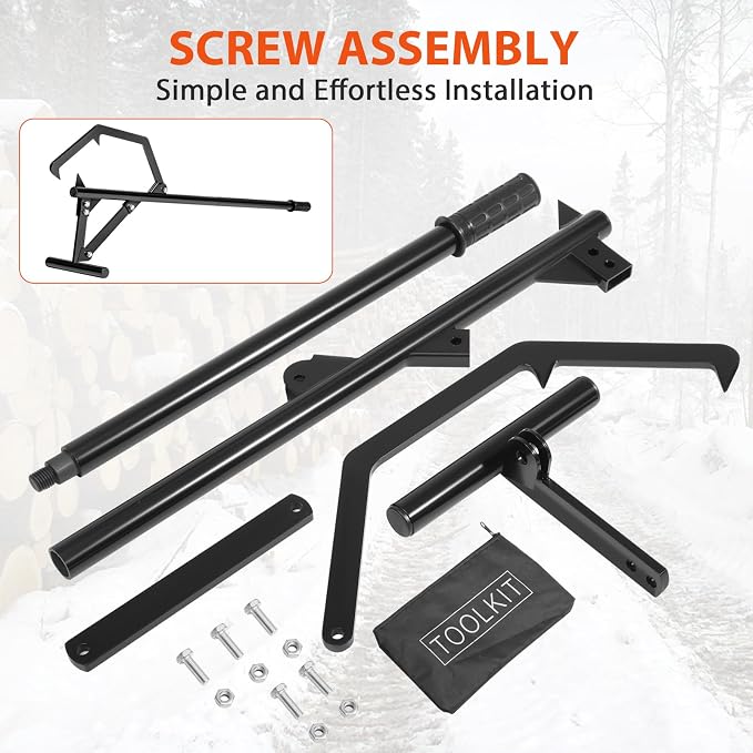 51" Long Handle Log Lifter, Adjustable Heavy Duty Log Roller, Cant Hook Log Jack with Rubber Grip, Logging Tool for Rolling and Raising Log (Black)