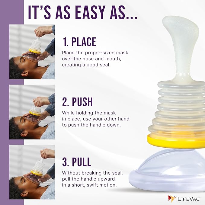 LifeVac Blue Travel Kit - Portable Suction Rescue Device, First Aid Kit for Kids and Adults, Portable Airway Suction Device for Children and Adults