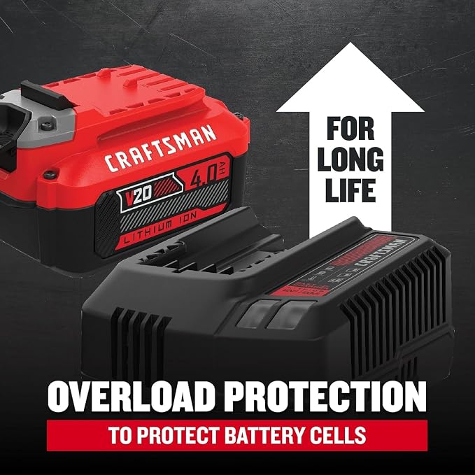 CRAFTSMAN 20V Power Tool Battery 2-Pack, Lithium-ion with Charger (CMCB204-2CK)