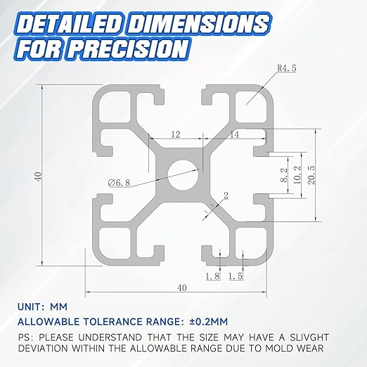 4040 T-Slot Extruded Aluminum Profile 2000mm Black - Versatile and Durable Aluminum Extrusion, European Standard Aluminum Extrusion for All Your Construction and Design Needs（4 Pack）
