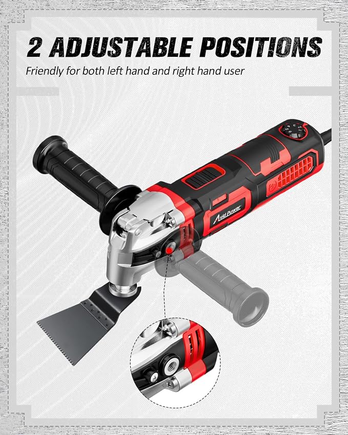 AVID POWER Oscillating Tool, 3.5-Amp Oscillating Multi Tool with 4.5° Oscillation Angle, 6 Variable Speeds and 11 pcs Saw Accessories, Auxiliary Handle