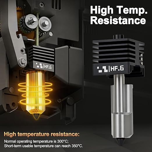P2S High Flow Hotend Kit with Hardened Steel Nozzle for Bamboo lab H2D/H2S/H2C/X2D/P2S 3D Printer, Save 30% Time Print Head, One-Piece Integrated Design for Reduced Clogging (0.6mm)