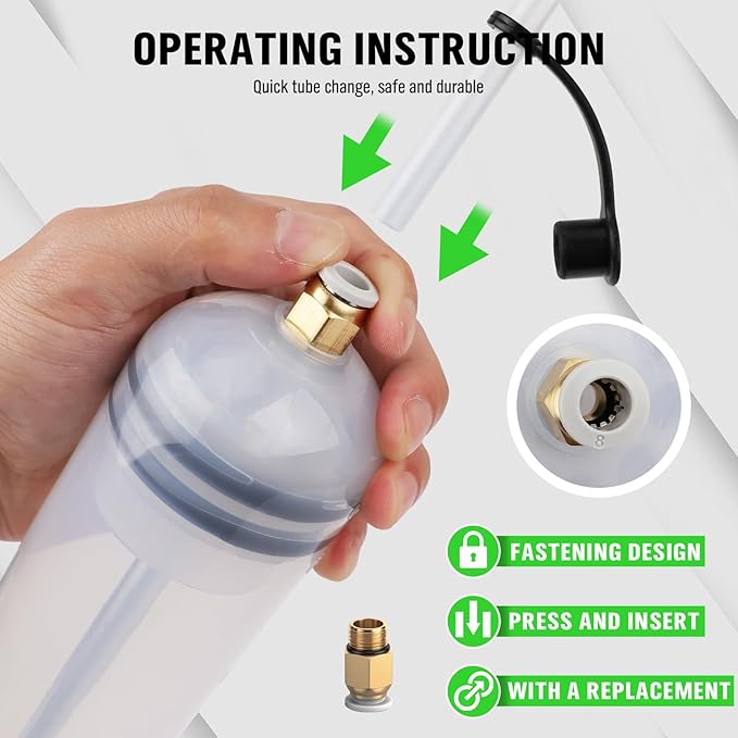 SWANLAKE 200cc Fluid Extractor, Extraction&Fill Pump,Fluid Syringe Pump Manual Suction Vacuum Fuel Car Transfer