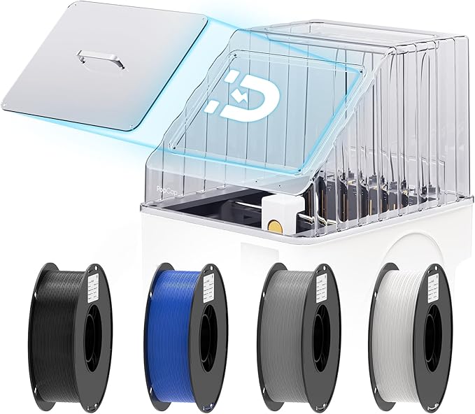 BIQU PopCap Transparent Top Cover for Snapmaker U1, Noise Reduction, Dustproof and Insulated, High-Temp Resistant PC Enclosure with 4KG PLA GO Filaments, Magnetic Hatch and Storage Tool