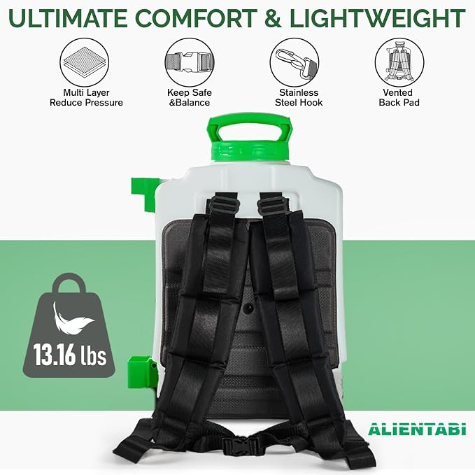 Battery Powered Backpack Sprayer 4 Gallon Battery Backpack Sprayer in Lawn and Garden with 36/65 PSI for Weed/Pest Control, Watering with A Protective Cover