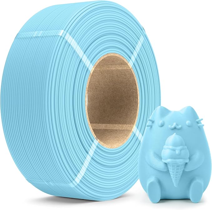 SUNLU Matte PLA Filament Refill 1.75mm 1KG, 3D Printer Filament PLA Refill, No-Spool PLA Matte Filament for Reusable Spools Compatible with Bambu Labs Filament, 1KG/Roll Ocean Blue