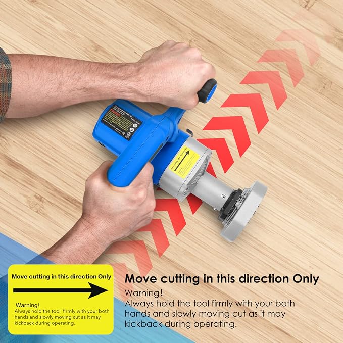 Toe Kick Saw EKS85, 3-3/8 in. Blades, 2 Alloy Blade for Woods, 1 Diamond Blade for Tiles and Stones, Flush Cutting, Special Circular Saw for Removing Subfloor or Tiles | 2 Alloy Blade for Woods, 1 Diamond Blade for Tiles and Stones, Flush Cutting, Circ...