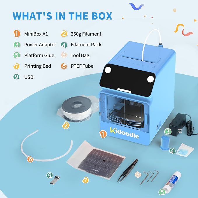 Kidoodle 3D Printer for Kids - Toy 3D Printers, Huge Toy Library Weekly Update, Wi-Fi & App Control, Up to 600mm/s Faster Printing Speed, Mini 3D Printer Kids, Safe for Children, Easy to Use