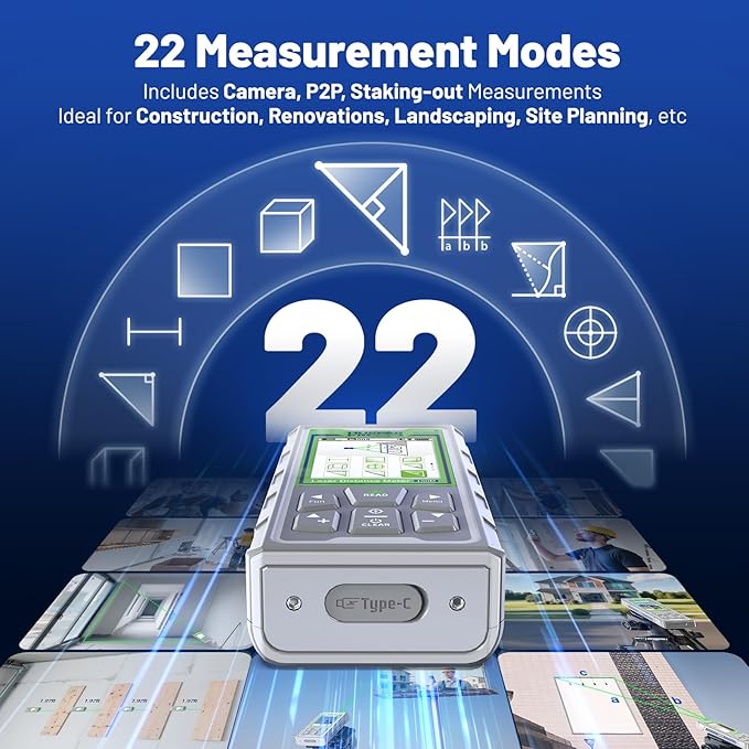 Huepar Pro Laser Measuring Tool, 495Ft Outdoor Laser Measure with Camera&Bluetooth Connected, Green Laser Distance Meter with P2P Technology, Free APP, IP68, Micro USB Cable, Hand Strap&Pouch-SW-150GQ