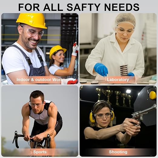 ANSI Z87.1 Clear Safety Glasses Bulk 120 pack, Safety Glasses for men and women, Scratch&Impact-Resistant Clear Protective Glasses for construction, lab, in-/outdoor work