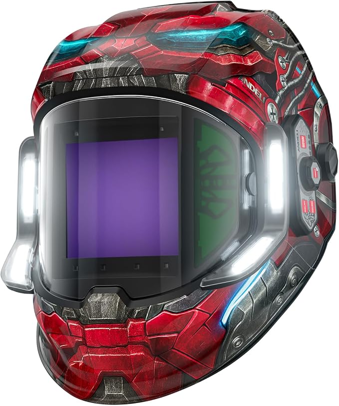 ANDELI Welding Helmet - 180° Panoramic 6 Arc Sensor True Color, Auto Darkening Welding Helmet with Light and Motion Sensing, 2100mAh Rechargeable Battery for TIG/MIG/Cut/Grind MONERRR-LED