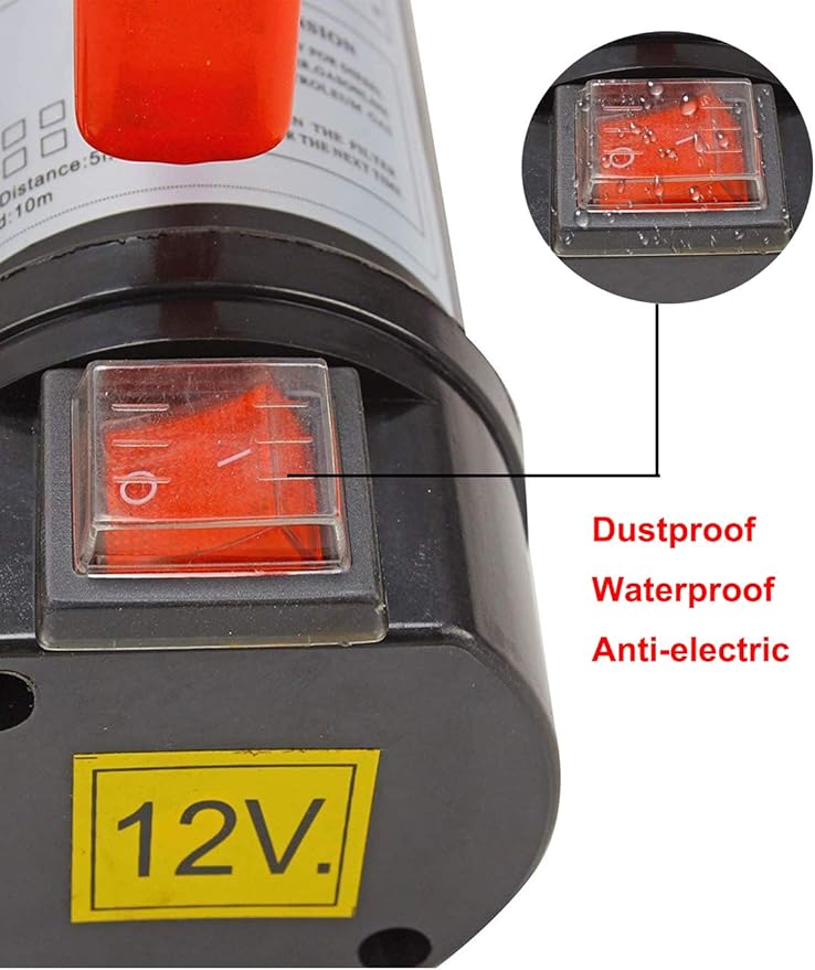 BLACKHORSE-RACING 12V DC Portable Electric Fuel Transfer Extractor Pump Diesel Kerosene Oil Commercial Motor Auto