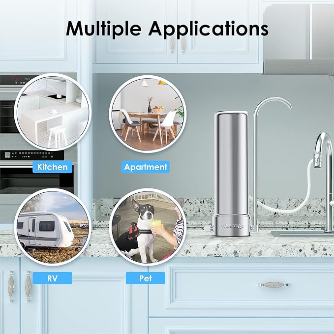 [Original] Waterdrop CFF-01 Water Filter Replacement for Waterdrop WD-CTF-01/CTF-02, NSF/ANSI 42&372 Certified, 5-stage Water Filter, Reduces Heavy Metals, Bad Taste and Up to 99% of Chlorine, 2 Pack