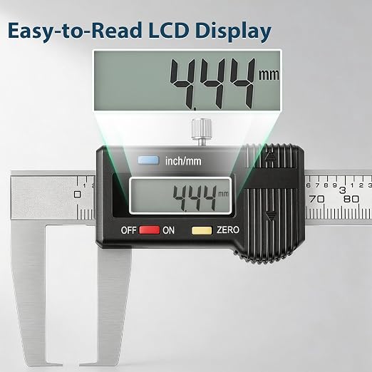 External Groove Digital Caliper 0-150mm | High-Precision Outer Groove Measuring Tool, LCD Display Stainless Steel Body, Storage Case, Smooth Sliding Track