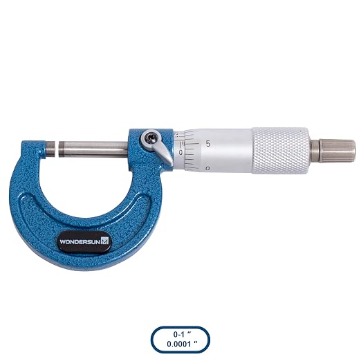 6 Pcs Outside Micrometer Set, Professional Precision Machinist Tool, 0-1"/1-2"/2-3"/3-4"/4-5"/5-6" Measuring Range, 0.0001" Graduation, Professional Accuracy for Metalworking & Engineering