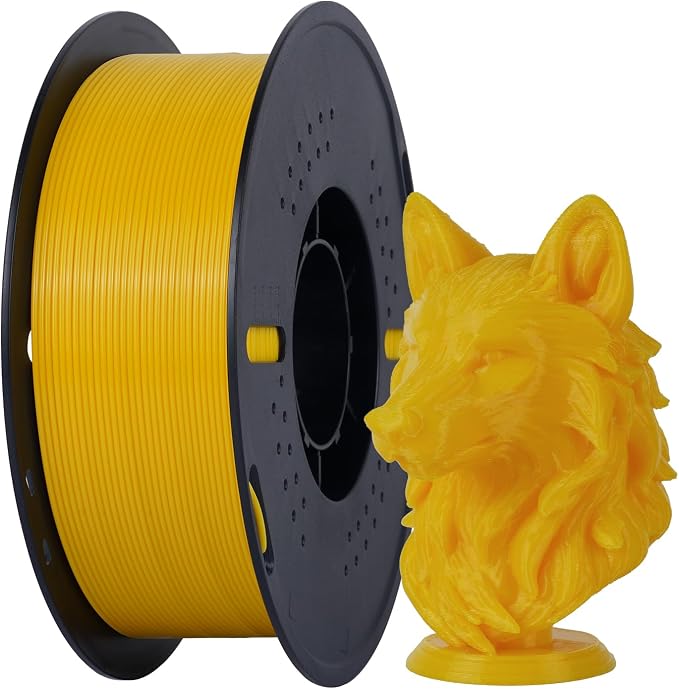 Kingroon PETG 3D Printer Filament, High Strength, Low Warping, Odorless, Dimensional Accuracy +/- 0.02 mm, 1kg Spool(2.2lbs), 1.75 mm, Yellow