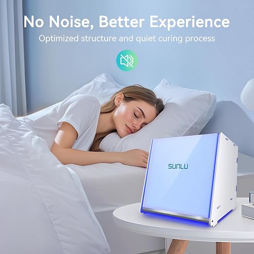 SUNLU Resin UV Curing Box Plus, 405nm UV LED Lights, UV Light Curing Machine with Timer, 360° Spinning Turntable and Acrylic Reflector, Big Size Rotary Resin Dryer