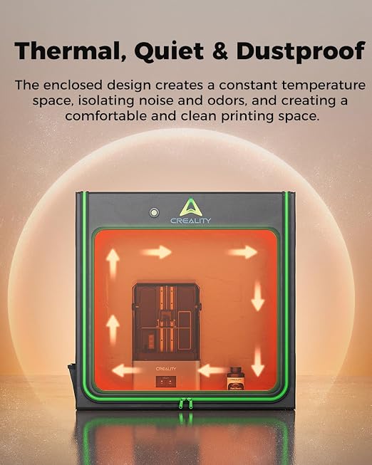 Creality Official Resin 3D Printer Enclosure with Fan Interface, 1000x500x1000mm Extra Large Space 3D Print Cover, Constant Temperature Dustproof Isolate Noise, Compatible with LCD Resin UV 3D Printer