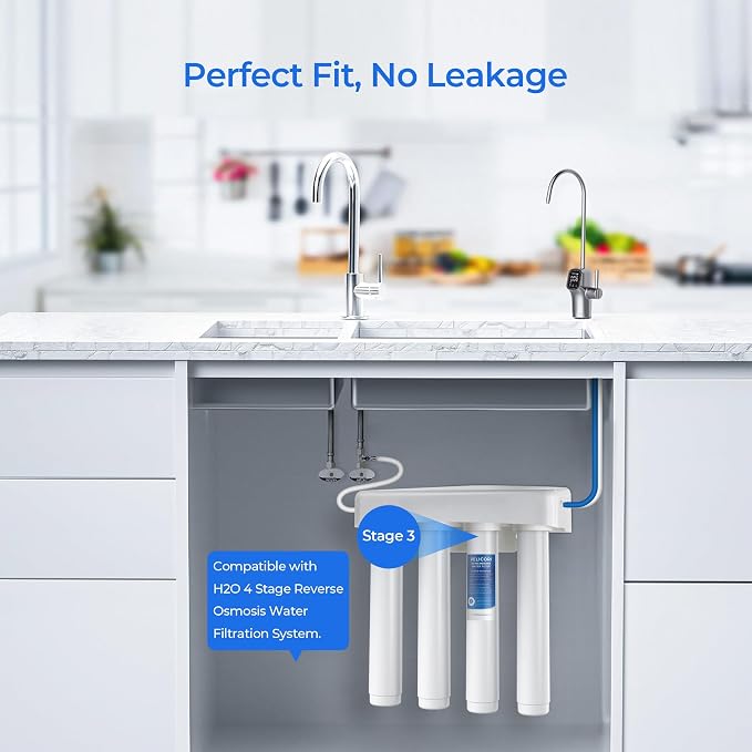 H2O Stage 3 Membrane Replacement Filter, 1-Pack | Compatible with Pure Blue H2O Stage 3 Membrane PB-TLRO3MC50T, 4 Stage PB‑TLRO4H50T Reverse Osmosis Water Filtration System