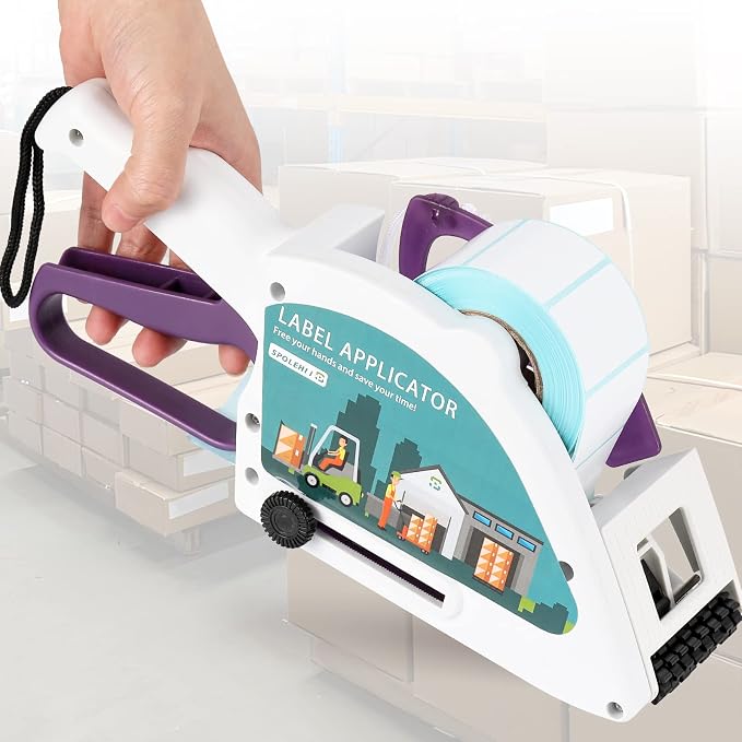 Label Applicator, Portable Barcode Applicator Gun Manual Label Applicator Round Square Flat Bottle Labeling Machine Hand Held Sticker Labeler for 1” 3” Label Core