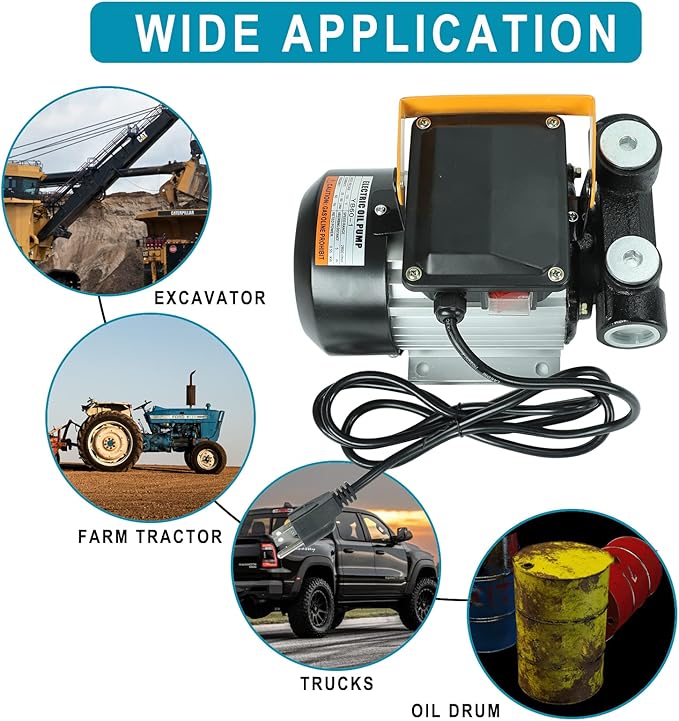 110V AC 550W Self Priming Electric Transfer Pump, 60L/min Oil Transfer Pump Fuel Diesel Kerosene Biodiesel Pumps For Vehicles, Construction Sites, Farms