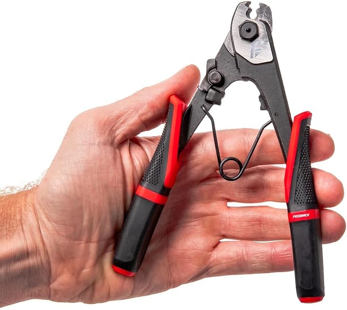 FEEDBACK SPORTS | Cable & Housing Cutter 2.0 | Dual-Zone Bicycle Cable Cutter with Crimper, Pick Tool & Locking Grip | Cuts 2mm Cables & 6mm Housing Cleanly