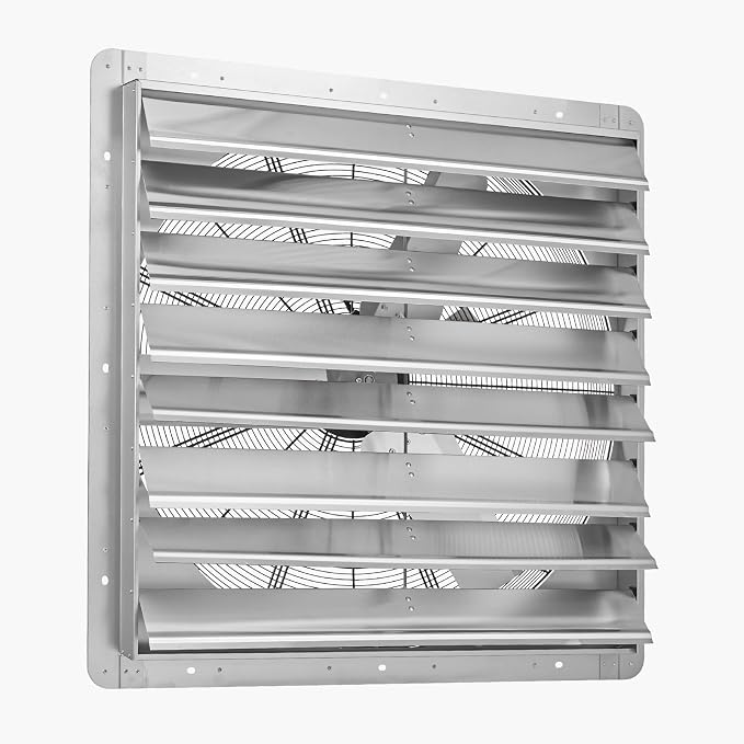 VEVOR 36'' Exhaust Fan, Wall Mounted Attic Fan with Variable Speed, 11000 CFM, Automatic Shutter, Ventilation and Cooling, Silver, Fan Only