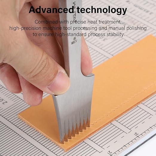 WUTA Leather Chisel All-Polished Die-Steel Puncher French Style Pricking Iron Sharp Leather Punching Tool Kits