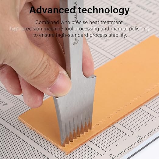 WUTA Leather Chisel All-Polished Die-Steel Puncher French Style Pricking Iron Sharp Leather Punching Tool Kits