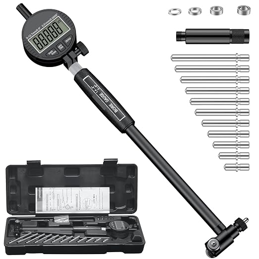 HDLNKAK Digital Dial Indicator Bore Gauges (2"-6"/0.0005"), Engine Cylinder Measurement with Carbide anvils.(Black)