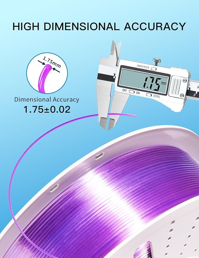 PINBALL PETG Rainbow 3D Printer Filament 1.75mm, Multicolor Translucent PETG Filament, Accuracy +/- 0.02 mm, 1kg Spool (2.2lbs)